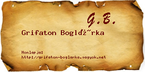 Grifaton Boglárka névjegykártya